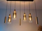 Messing hanglamp (7 kelken), Huis en Inrichting, Lampen | Hanglampen, Ophalen of Verzenden, Zo goed als nieuw, Glas, 50 tot 75 cm