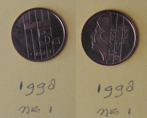 Stuiver 1998, Postzegels en Munten, Munten | Nederland, Losse munt, 5 cent, Koningin Beatrix, Verzenden
