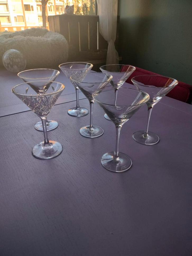 Cocktailglazen - 7 stuks (waarvan 2 met motief), Huis en Inrichting, Keuken | Servies, Gebruikt, Glas of Glazen, Effen, Glas, Ophalen of Verzenden