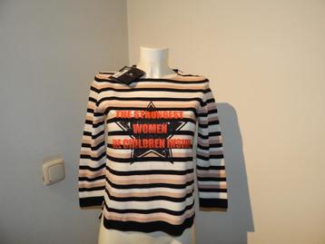 Elisabetta Franchi nieuwe sweater opdruk gestreept IT 44 beschikbaar voor biedingen