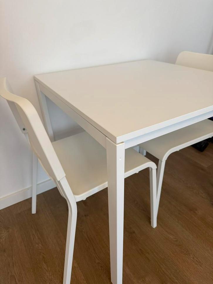 Ikea Melltorp Table + Teodores chairs, Huis en Inrichting, Tafels | Eettafels, Zo goed als nieuw, 50 tot 100 cm, Rechthoekig, Ophalen