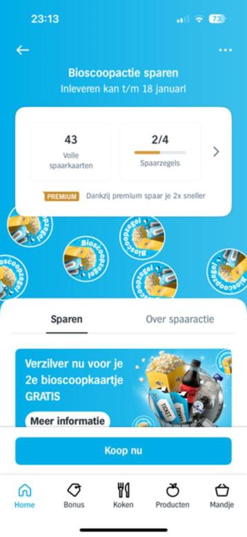 tweede bioscoopkaartje gratis  beschikbaar voor biedingen