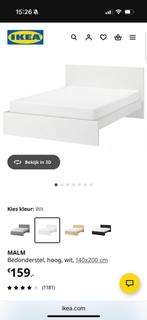 Gratis Malm bed 140x200 (zonder lattenbodem), Gebruikt, Wit, Tweepersoons, 200 cm