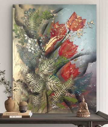  Origineel schilderij – “Bloei en Vrijheid” 70x90 cm  beschikbaar voor biedingen