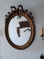 Mooie ovale spiegel met goudkleurige lijst, Huis en Inrichting, Ophalen, Minder dan 50 cm, Gebruikt, Minder dan 100 cm
