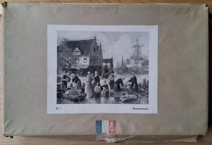 Oude NLC / Neleca puzzel. 180 stukjes. Bloemenmarkt., Hobby en Vrije tijd, Denksport en Puzzels, Gebruikt, Legpuzzel, Minder dan 500 stukjes