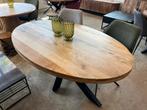 Magazijn leegverkoop eettafel ovaal mangohout matrix zwart, Nieuw, Ophalen of Verzenden, Info@wkhome.nl, Argonweg 20 Amersfoort