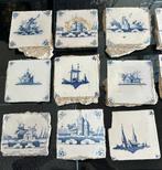 16 Delfts Blauwe Wandtegels (ca. 18e–19e eeuw), Antiek en Kunst, Ophalen of Verzenden