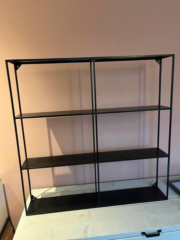 Stalen wandrek 90x90x15 - zwart