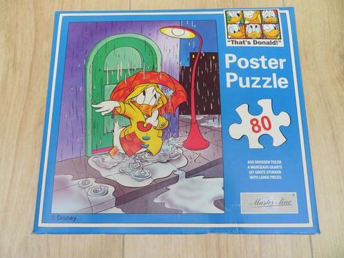 Z.g.a.n. Disney puzzel Donald Duck in regen 80 stukjes, Kinderen en Baby's, Speelgoed | Kinderpuzzels, Zo goed als nieuw, 4 tot 6 jaar