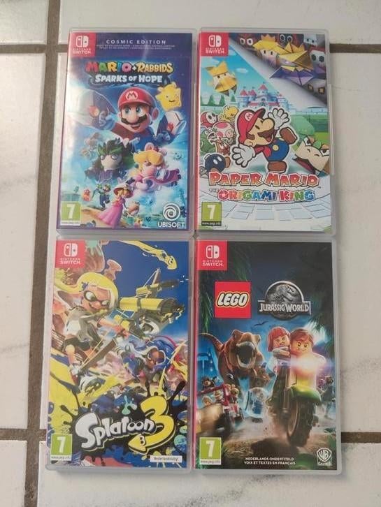Mario+Rabbits, Paper Mario, Splatoon 3, JURASSIC WORLD ,++++, Spelcomputers en Games, Games | Nintendo Switch, Avontuur en Actie