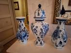 Delfts Blauw Vaas en Pot met Deksel Set, Ophalen of Verzenden