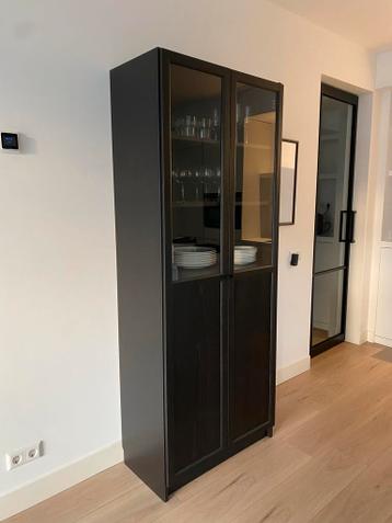 Zwarte IKEA Billy / Oxberg buffetkast - Nette Staat - afbeelding 3