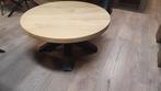 Ronde eiken salontafel van 80cm doorsnee, 50 tot 100 cm, Rond, Nieuw, 50 tot 100 cm