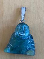 Vintage echte Jade Edelsteen Kettinghanger lachende Boedha, Ophalen of Verzenden, Zo goed als nieuw, Steen of Mineraal, Groen