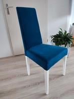 Eetkamerstoel 4x, cobalt/donkerblauw + witte hoezen, Huis en Inrichting, Stoelen, Ophalen, Gebruikt, Blauw, Vier