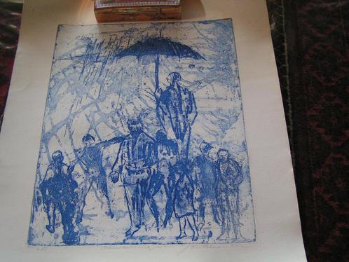 Prachtige Ets van Jan Bezemer (Verwachtingen), Antiek en Kunst, Kunst | Etsen en Gravures, Ophalen of Verzenden