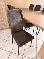 8 Zo Goed Als Nieuwe Suede Eetstoelen - Grijs/Taupe, Ophalen, Zo goed als nieuw, Vijf, Zes of meer stoelen, Stof