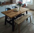 IKEA SKOGSTA: Eettafel + stoelen en bank, Ophalen, Gebruikt, 50 tot 100 cm, 150 tot 200 cm