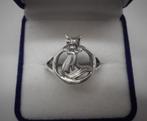 Zilveren vintage ring met vos maat 19.25 nr.135, Sieraden, Tassen en Uiterlijk, Ringen, Verzenden, 19 tot 20, Zo goed als nieuw