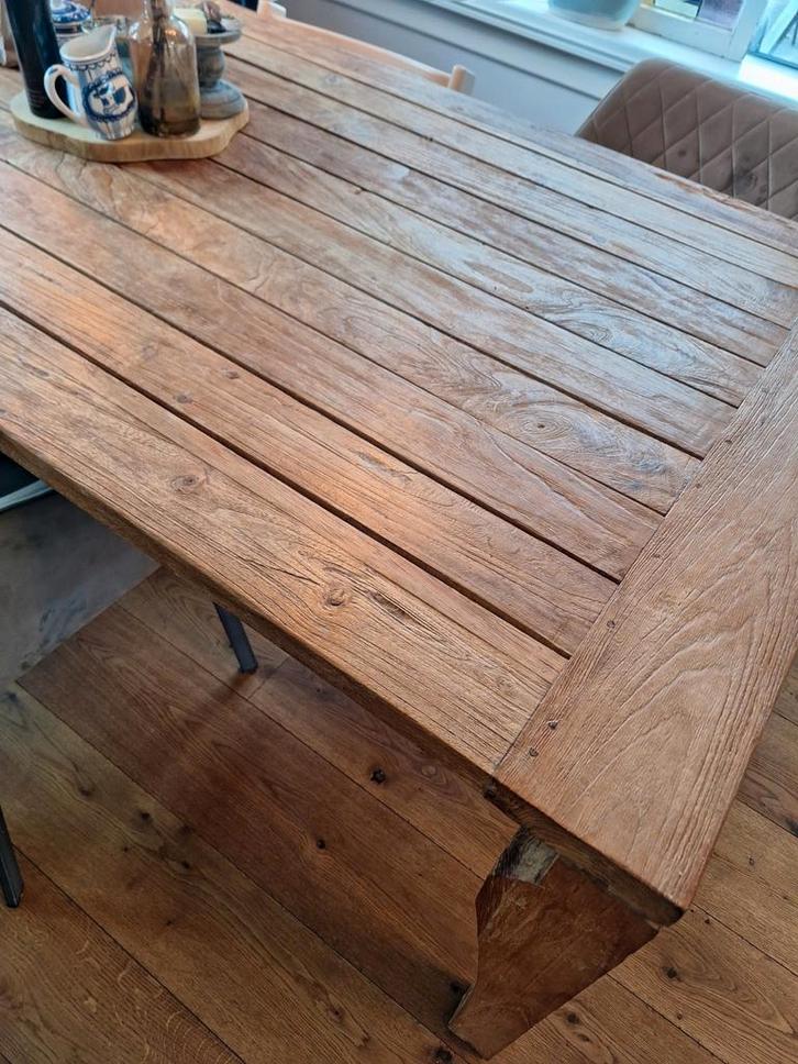 Teakhouten Eettafel - 220x100 cm, Huis en Inrichting, Tafels | Eettafels, Ophalen of Verzenden
