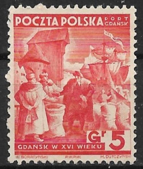 Danzig-Pools postkantoor 1938 mi.34 HAVENTAFEREEL ongebruikt, Postzegels en Munten, Postzegels | Europa | Overig, Gestempeld, Overige landen