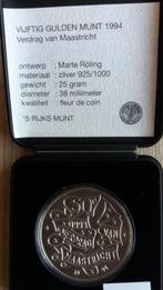 Vijftig gulden 1994 Maastricht voor 35 euro gratis verzenden, Verzenden, Koningin Beatrix, Losse munt, Zilver
