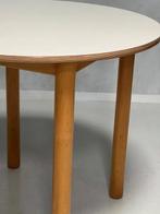Jaren 70 eettafel rond vintage eetkamertafel ronde tafel, Gebruikt, 50 tot 100 cm, Onbekend, Vier personen
