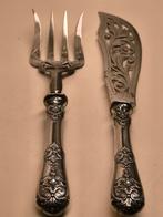 Antiek zilver 1e gehalte Frankrijk vis opdienbestek, Antiek en Kunst, Ophalen of Verzenden, Zilver