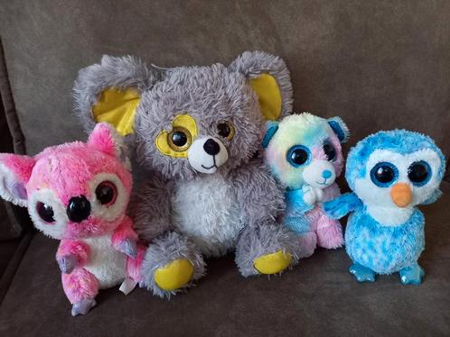 4 leuke knuffeltjes met glitterogen, Kinderen en Baby's, Speelgoed | Knuffels en Pluche, Gebruikt, Ophalen of Verzenden