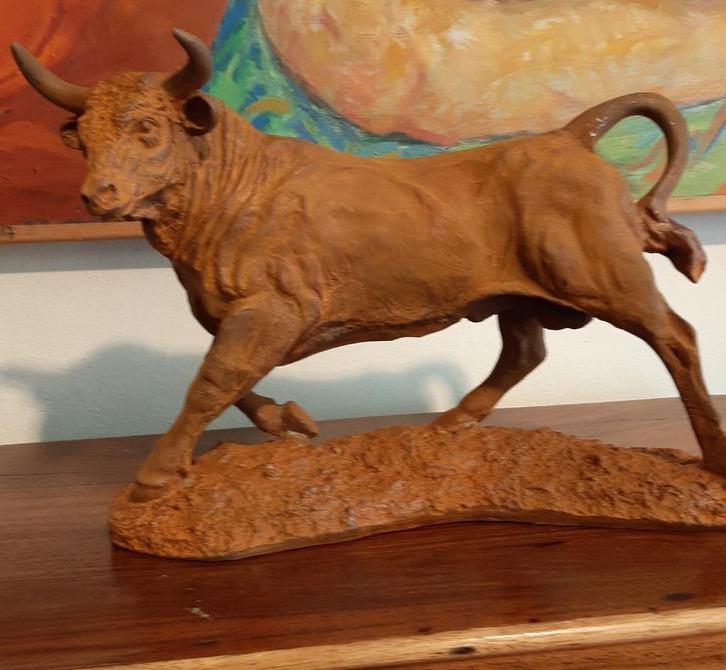 Gietijzeren beeld van een stier, Tuin en Terras, Tuinbeelden, Nieuw, Dierenbeeld, Metaal, Ophalen of Verzenden