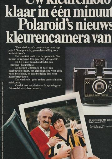 retro reclame 1974 Polaroid kleurencamera Colorpack 88 beschikbaar voor biedingen