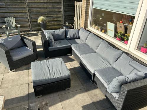 Loungeset 6 persoons met hocker van Intratuin, Tuin en Terras, Tuinsets en Loungesets, Zo goed als nieuw, Loungeset, Kunststof