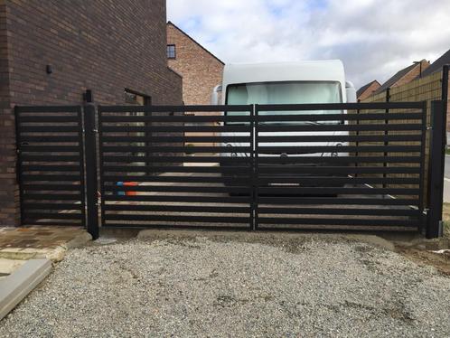 Inrijpoort modern met doorkijk in 2 maten en kleuren NIEUW!, Tuin en Terras, Tuinhekken en Hekwerk, Nieuw, Spijlenhekwerk, IJzer