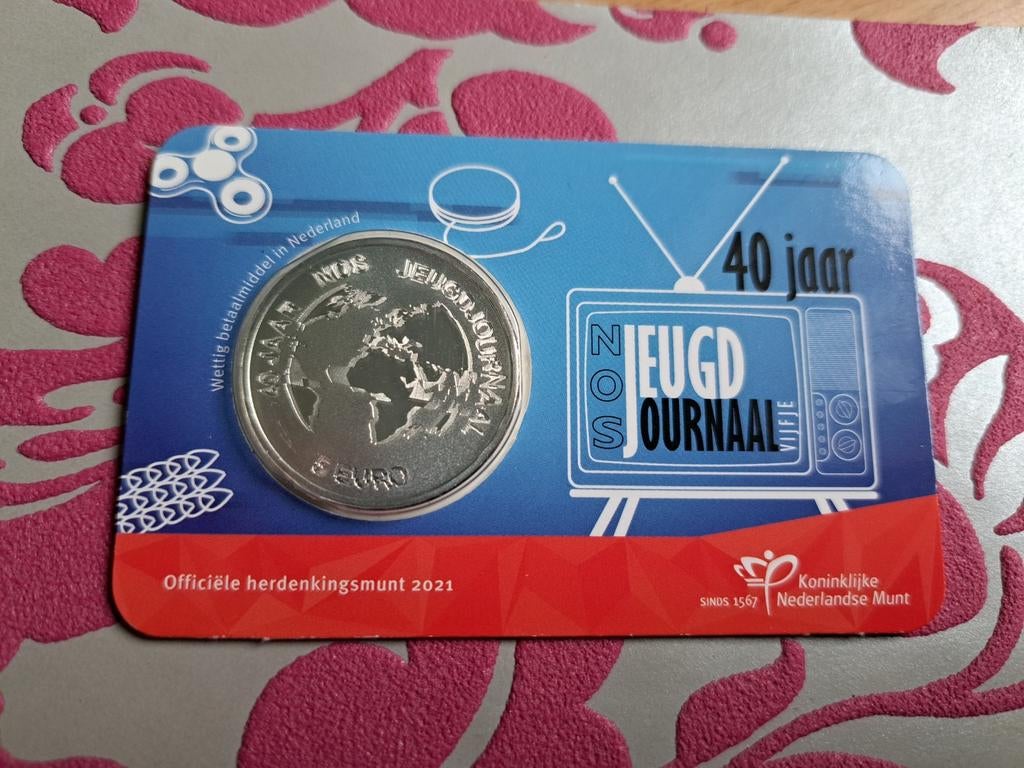 5 euro coincard 2021 NOS Jeugdjournaal Vijfje, Ophalen of Verzenden, Overige landen, 5 euro