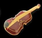 Viool pin- bruin epoxy, Verzenden, Nieuw, Overige onderwerpen, Speldje of Pin