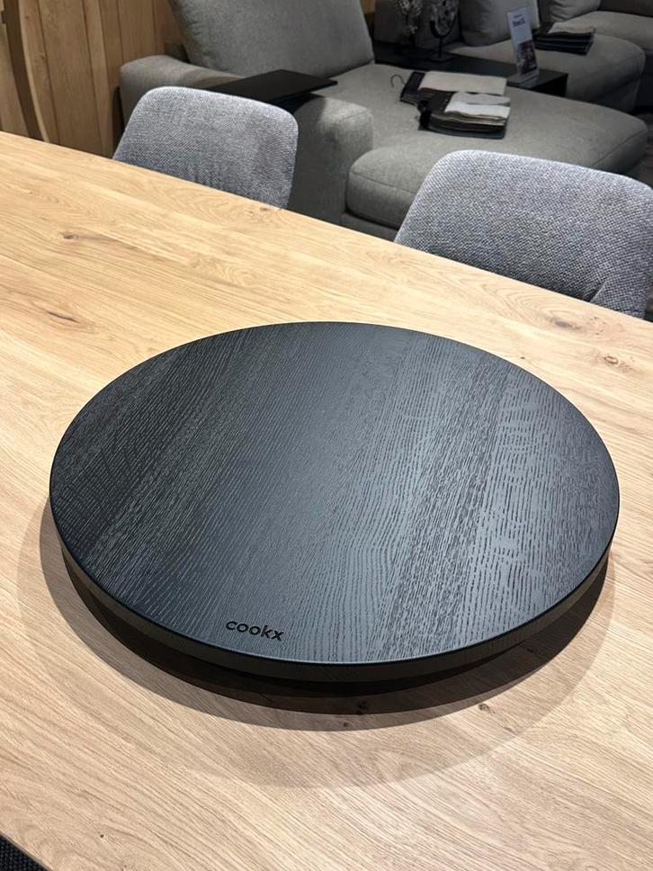 Draaiplateau/ borrelplateau - Eik - Zwart 60 cm, Huis en Inrichting, Keuken | Keukenbenodigdheden, Zo goed als nieuw, Ophalen of Verzenden