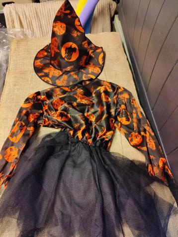 Halloween Kinder Heksenjurkje en hoed maat 140 beschikbaar voor biedingen