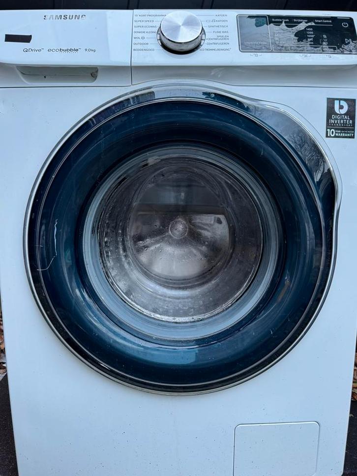 Wasmachine 9 kg Samsung Ecobubble, Witgoed en Apparatuur, Wasmachines, Zo goed als nieuw, 8 tot 10 kg, 85 tot 90 cm, 1200 tot 1600 toeren