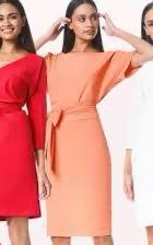 LaDress Aretha xs zgan jurk travelstof Peach met sash, LaDress, Oranje, Maat 34 (XS) of kleiner, Knielengte