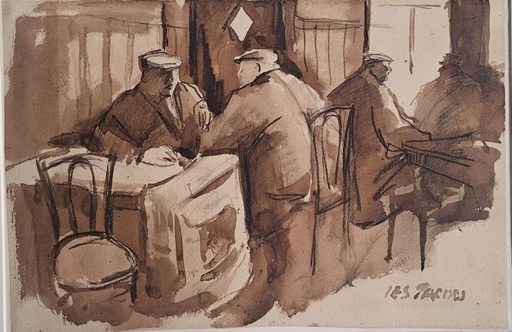 Ies Jacobs Tekening Purmerend Veemarkt Joods Museum, Verzamelen, Foto's en Prenten, Gebruikt, Overige onderwerpen, Voor 1940, Ophalen