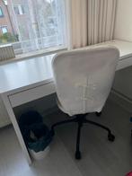 Bureaustoel met hoge rugleuning en strikjes, Ophalen, Gebruikt, Wit, Bureaustoel