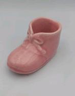 Vintage roze schoentje keramiek vintage kinderkamerdecoratie, Overige kleuren, Ophalen of Verzenden, Minder dan 50 cm, Glas
