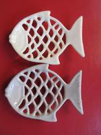 Vintage zeepbakjes in de vorm van een vis, Ophalen, Zo goed als nieuw, Beige