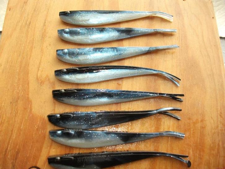 8 stuks Mann's Q-Fish / roofvis shads / kunstaas shads, Watersport en Boten, Hengelsport | Roofvissen, Nieuw, Overige typen, Ophalen of Verzenden