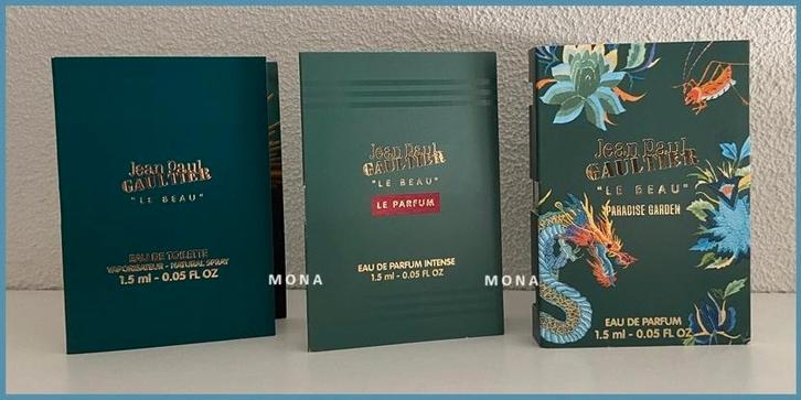 GaultierLe Beau set 3 parfum samples proefjes testers, Sieraden, Tassen en Uiterlijk, Uiterlijk | Parfum, Nieuw, Verzenden