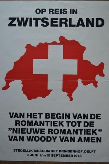 Op reis in Zwitserland. Poster. beschikbaar voor biedingen