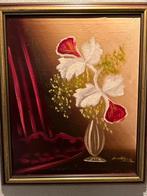 Olieverfschilderij Stilleven Orchideeën, Antiek en Kunst, Kunst | Schilderijen | Abstract, Ophalen