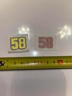 Valentino Rossi helm sticker nummer 58 Rood en Geel  VR46, Nieuw, Auto of Motor, Ophalen of Verzenden