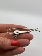 V982 Prachtige zilveren Finse broche, Met kristal, Ophalen of Verzenden, X, Zilver